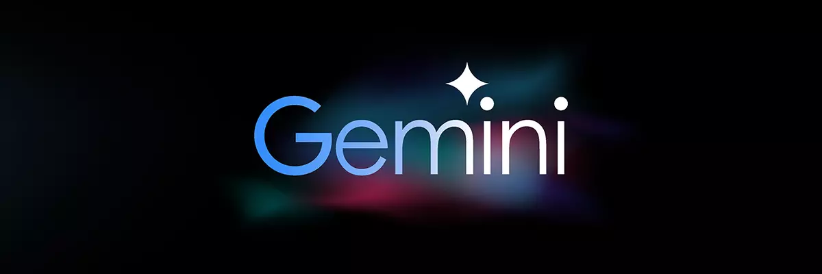 Google Gemini logosu — koyu arka plan üzerinde mavi renk geçişli Gemini markası ve dört köşeli yıldız simgesi, interaktif simülasyon özelliği duyurusu